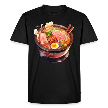 Nouilles Ramen d’anime - T-shirt Premium bio Homme - noir - Devant - Nico (187cm)