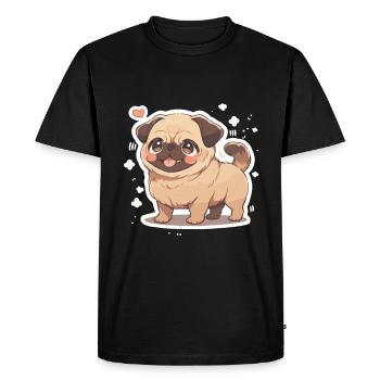 Pug Pug Dog Pug Gifts Pug Lovers - Men's Premium Organic T-Shirt - black - Front - Nico (187cm)