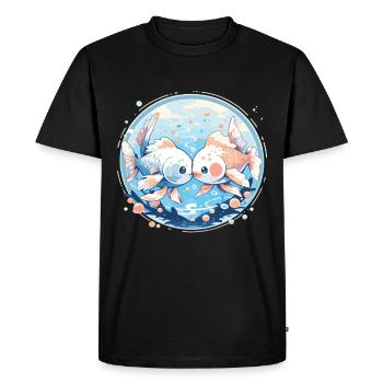 Poisson rouge - T-shirt Premium bio Homme - noir - Devant - Nico (187cm)