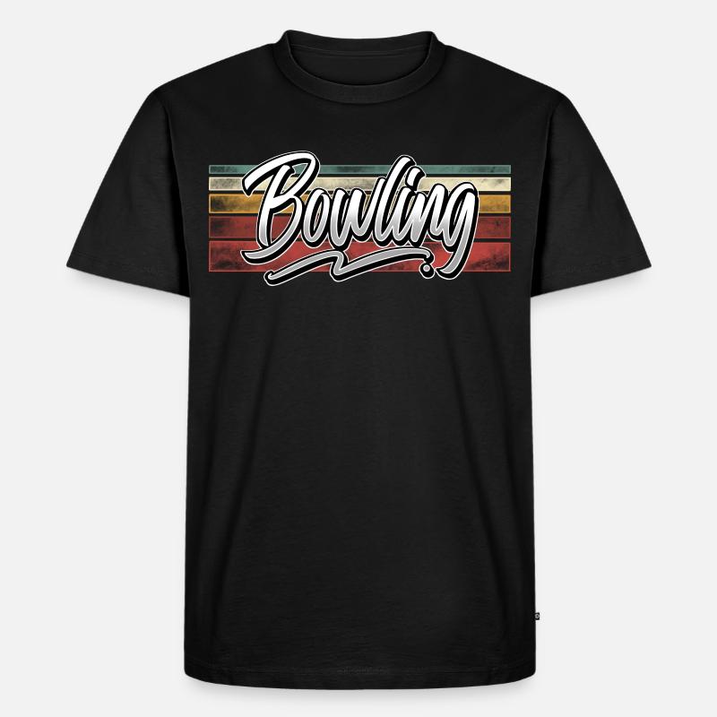 Bowling - Männer Premium Bio T-Shirt - Schwarz