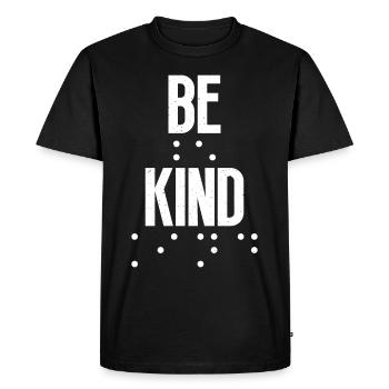Soyez amical avec les points braille pour - T-shirt Premium bio Homme - noir - Devant - Nico (187cm)