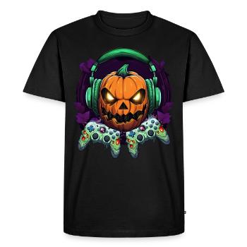Halloween Pumpkin Gamepad Gamer - T-shirt Premium bio Homme - noir - Devant - Nico (187cm)