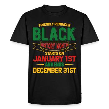 Black History Month Black History - Men's Premium Organic T-Shirt - black - Front - Nico (187cm)