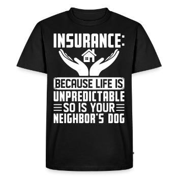 Drôle de courtier d’assurance - T-shirt Premium bio Homme - noir - Devant - Nico (187cm)