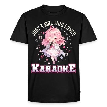Juste une fille qui aime le karaoké - T-shirt Premium bio Homme - noir - Devant - Nico (187cm)