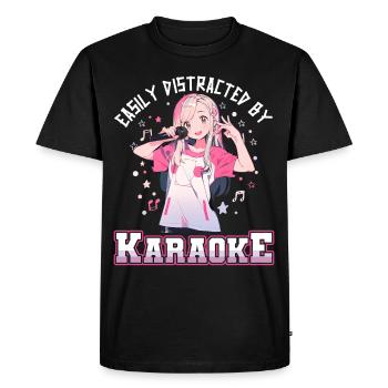 Facilement distrait par le karaoké - T-shirt Premium bio Homme - noir - Devant - Nico (187cm)
