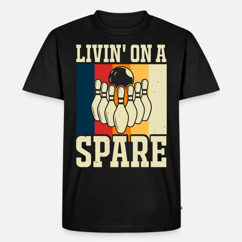 Bowling - Männer Premium Bio T-Shirt - Schwarz
