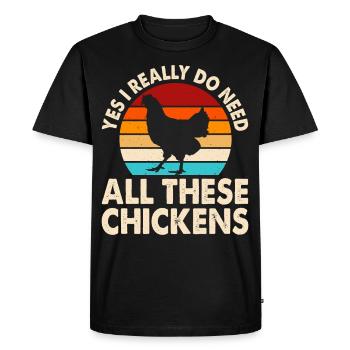 Poulets Poulet - T-shirt Premium bio Homme - noir - Devant - Nico (187cm)