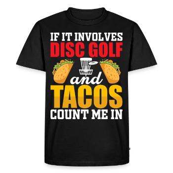 Disc Golf Tacos - Men's Premium Organic T-Shirt - black - Front - Nico (187cm)