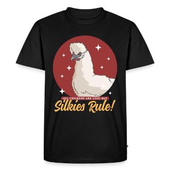 Silk Chickens Silk Chicken Silkie Chickens Cadeau - T-shirt Premium bio Homme - noir - Devant - Nico (187cm)