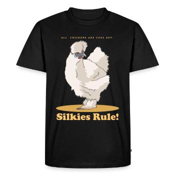 Silk Chicken Silk Chickens Silkie Chickens Cadeau - T-shirt Premium bio Homme - noir - Devant - Nico (187cm)