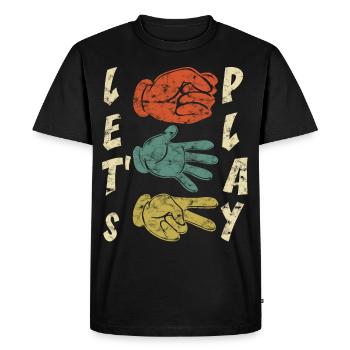 Scissors Stone Paper Hand Game Let's Play - Men's Premium Organic T-Shirt - black - Front - Nico (187cm)