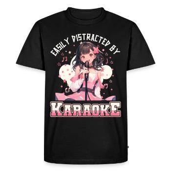 Facilement distrait par le karaoké - T-shirt Premium bio Homme - noir - Devant - Nico (187cm)