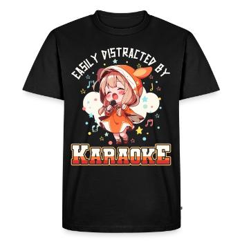 Facilement distrait par le karaoké - T-shirt Premium bio Homme - noir - Devant - Nico (187cm)