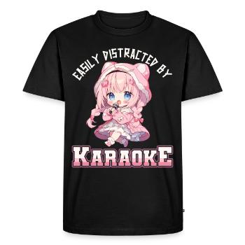 Facilement distrait par le karaoké - T-shirt Premium bio Homme - noir - Devant - Nico (187cm)