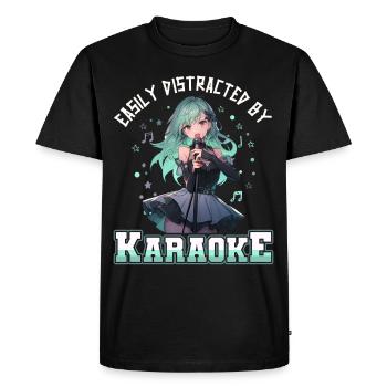 Facilement distrait par le karaoké - T-shirt Premium bio Homme - noir - Devant - Nico (187cm)