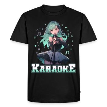 Filles Manga Anime Karaoké - T-shirt Premium bio Homme - noir - Devant - Nico (187cm)