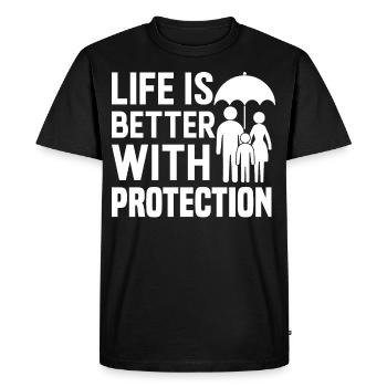 Funny Insurance Broker - Men's Premium Organic T-Shirt - black - Front - Nico (187cm)