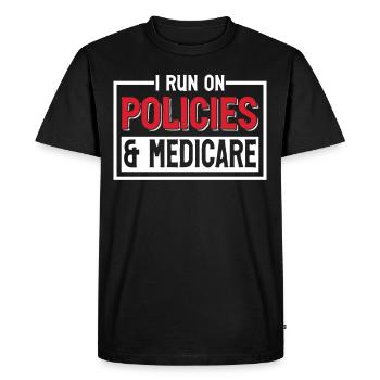 Drôle de courtier d’agent d’assurance médicale - T-shirt Premium bio Homme - noir - Devant - Nico (187cm)