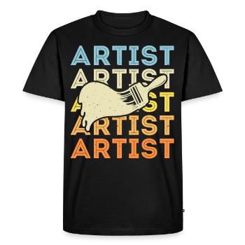 Artiste - T-shirt Premium bio Homme - noir - Devant - Nico (187cm)
