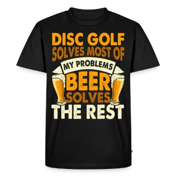 Discgolf Disc Golf - Men's Premium Organic T-Shirt - black - Front - Nico (187cm)
