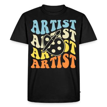 Artiste - T-shirt Premium bio Homme - noir - Devant - Nico (187cm)