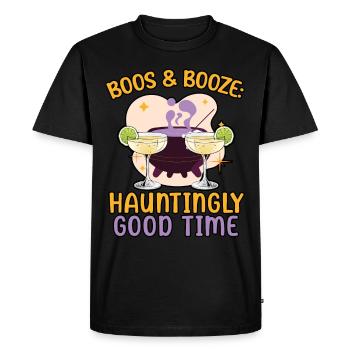 Fusel & Schnaps: Eerily beautiful time for Halloween - Men's Premium Organic T-Shirt - black - Front - Nico (187cm)