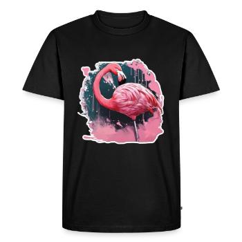 Flamingos - Men's Premium Organic T-Shirt - black - Front - Nico (187cm)