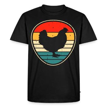 Poulets Poulet - T-shirt Premium bio Homme - noir - Devant - Nico (187cm)