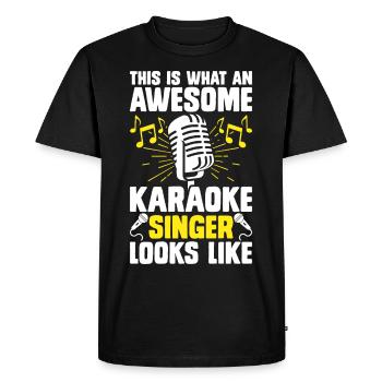Karaoké - T-shirt Premium bio Homme - noir - Devant - Nico (187cm)