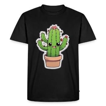 Cactus Baby Cactus Cactus Cactus Plant - T-shirt Premium bio Homme - noir - Devant - Nico (187cm)