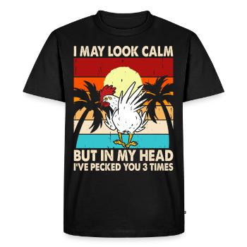 Poulets Poulet - T-shirt Premium bio Homme - noir - Devant - Nico (187cm)