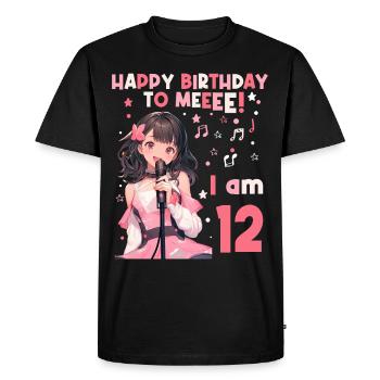 Anime Mandga K-Pop KPop Fille 12e anniversaire - T-shirt Premium bio Homme - noir - Devant - Nico (187cm)