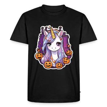 Licorne Halloween Licornes Licorne Helloween - T-shirt Premium bio Homme - noir - Devant - Nico (187cm)