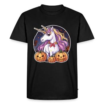 Licorne Halloween Licornes Licorne Helloween - T-shirt Premium bio Homme - noir - Devant - Nico (187cm)
