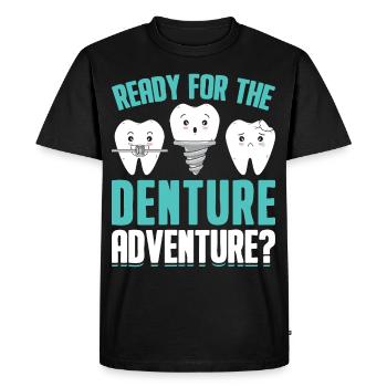 Funny Dental Lab Technician Dentist - Men's Premium Organic T-Shirt - black - Front - Nico (187cm)