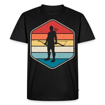 Archer Archery - Men's Premium Organic T-Shirt - black - Front - Nico (187cm)
