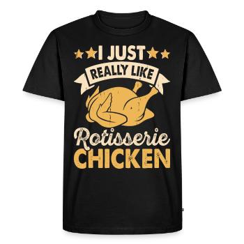 Poulets Poulet - T-shirt Premium bio Homme - noir - Devant - Nico (187cm)