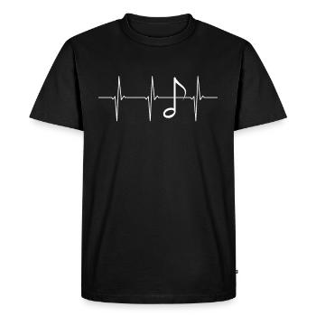 Remarque ECG Heartbeat Musician - T-shirt Premium bio Homme - noir - Devant - Nico (187cm)