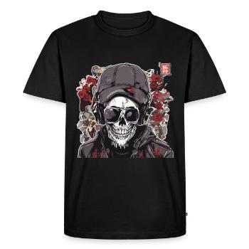 Crânes Crâne Crâne Crâne Os du crâne - T-shirt Premium bio Homme - noir - Devant - Nico (187cm)