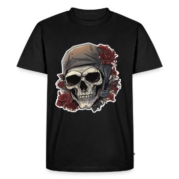 Crânes Crâne Crâne Crâne Os du crâne - T-shirt Premium bio Homme - noir - Devant - Nico (187cm)
