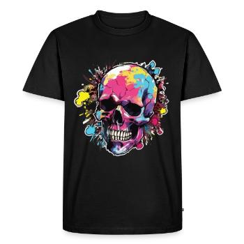 Crânes Crâne Crâne Crâne Os du crâne - T-shirt Premium bio Homme - noir - Devant - Nico (187cm)