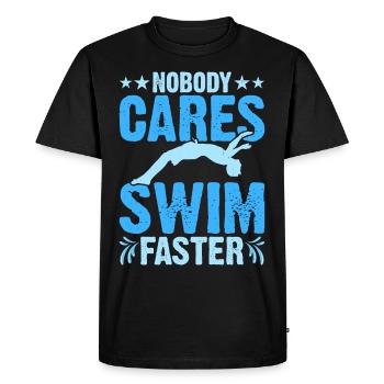 Flotteur de natation - T-shirt Premium bio Homme - noir - Devant - Nico (187cm)