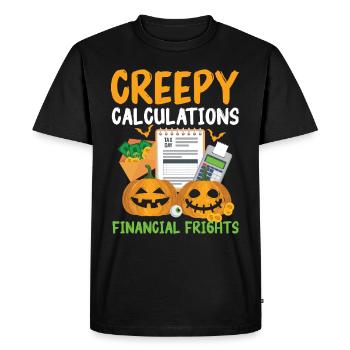 Calculs effrayants Horreurs financières Bonjour - T-shirt Premium bio Homme - noir - Devant - Nico (187cm)