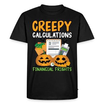 Calculs effrayants Craintes financières Halloween - T-shirt Premium bio Homme - noir - Devant - Nico (187cm)