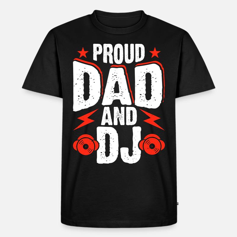Papa Dj - Männer Premium Bio T-Shirt - Schwarz