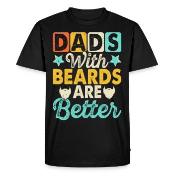Daddy with a beard - Men's Premium Organic T-Shirt - black - Front - Nico (187cm)