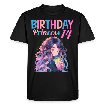Anime Mandga Boba Bubble Tea 14th Birthday - Men's Premium Organic T-Shirt - black - Front - Nico (187cm)