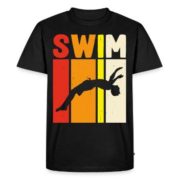 Flotteur de natation - T-shirt Premium bio Homme - noir - Devant - Nico (187cm)
