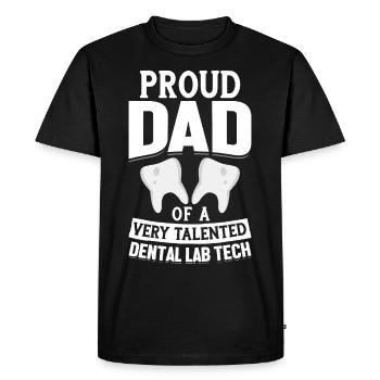 Fier père d’un technicien de laboratoire dentaire talentueux - T-shirt Premium bio Homme - noir - Devant - Nico (187cm)